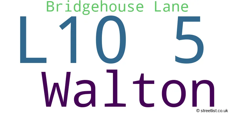A word cloud for the L10 5 postcode